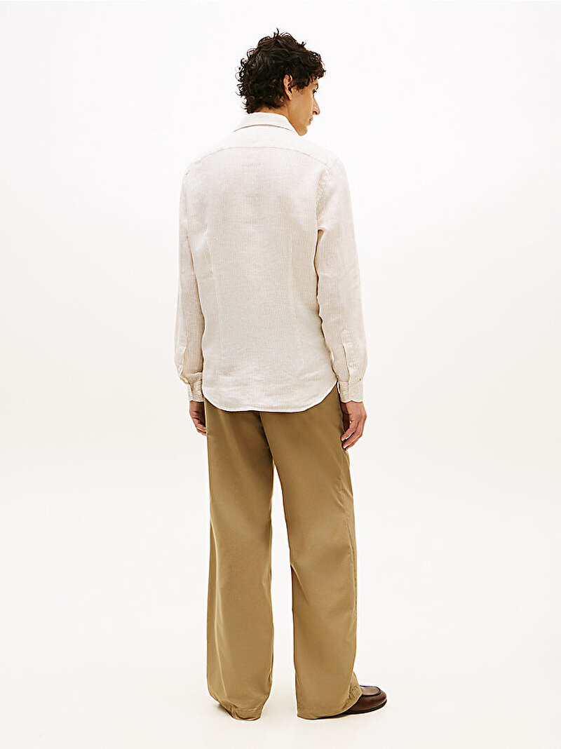 Erkek Linen Stripe Gömlek Çok renkli MW0MW43935RBT