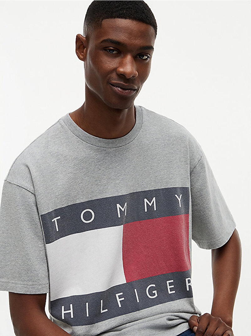 Erkek Heritage Flag T-shirt Gri MW0MW46312P01