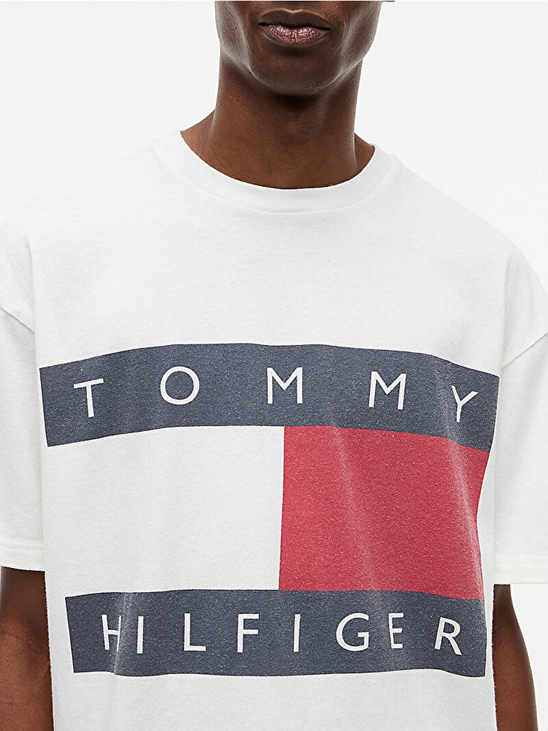 Erkek Heritage Flag T-shirt Beyaz MW0MW46312YBR