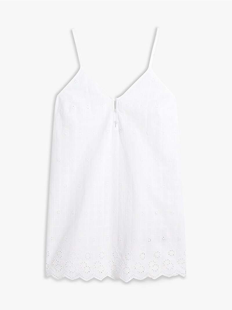 Kadın Embroidery Pijama Üstü Beyaz UW0UW06334YBR