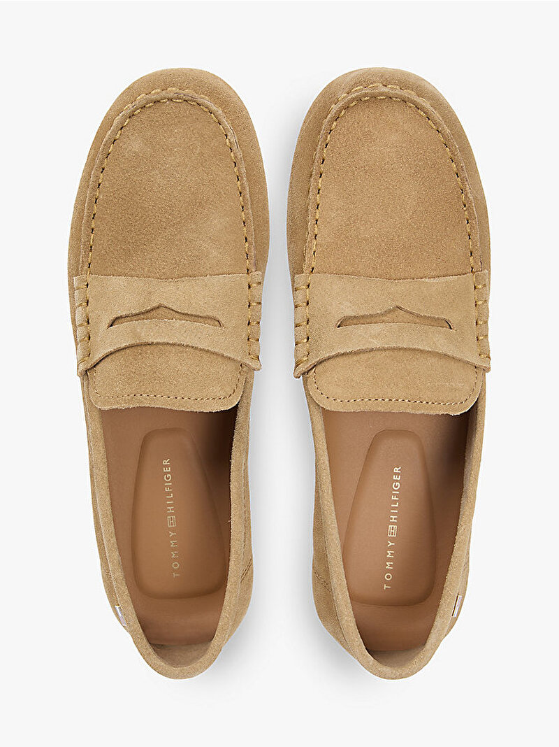Kadın Flag Soft Süet Loafer Bej FW0FW08558RBC