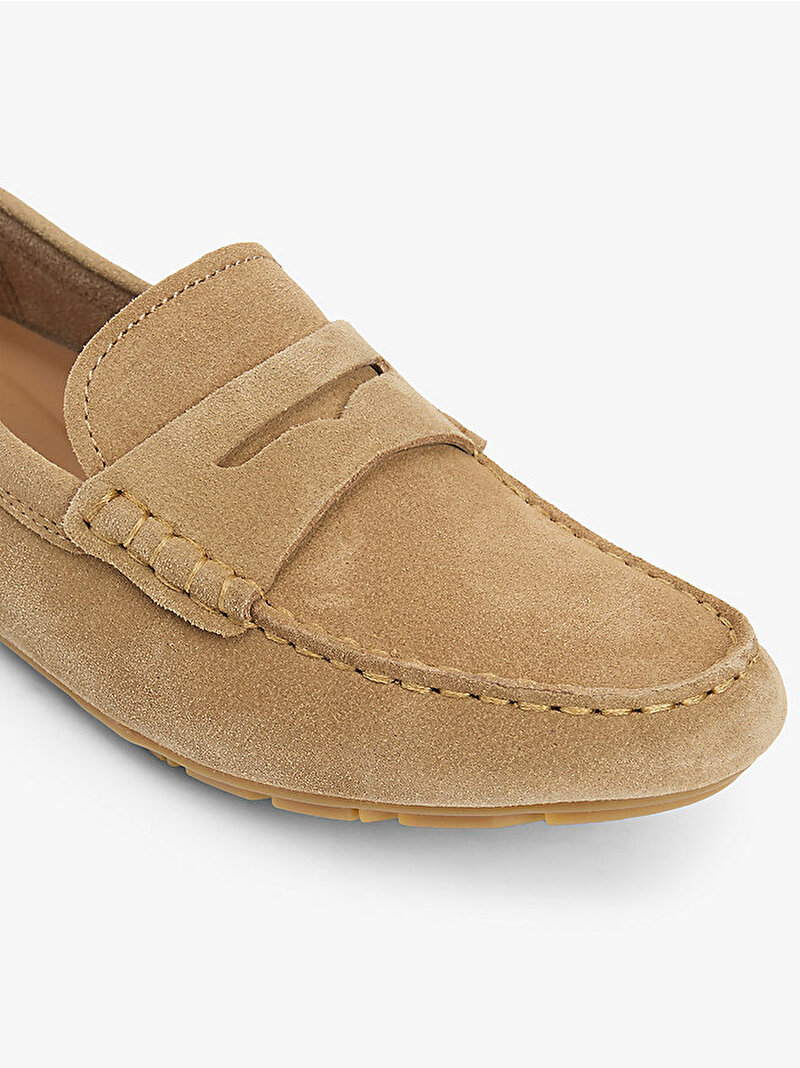 Kadın Flag Soft Süet Loafer Bej FW0FW08558RBC