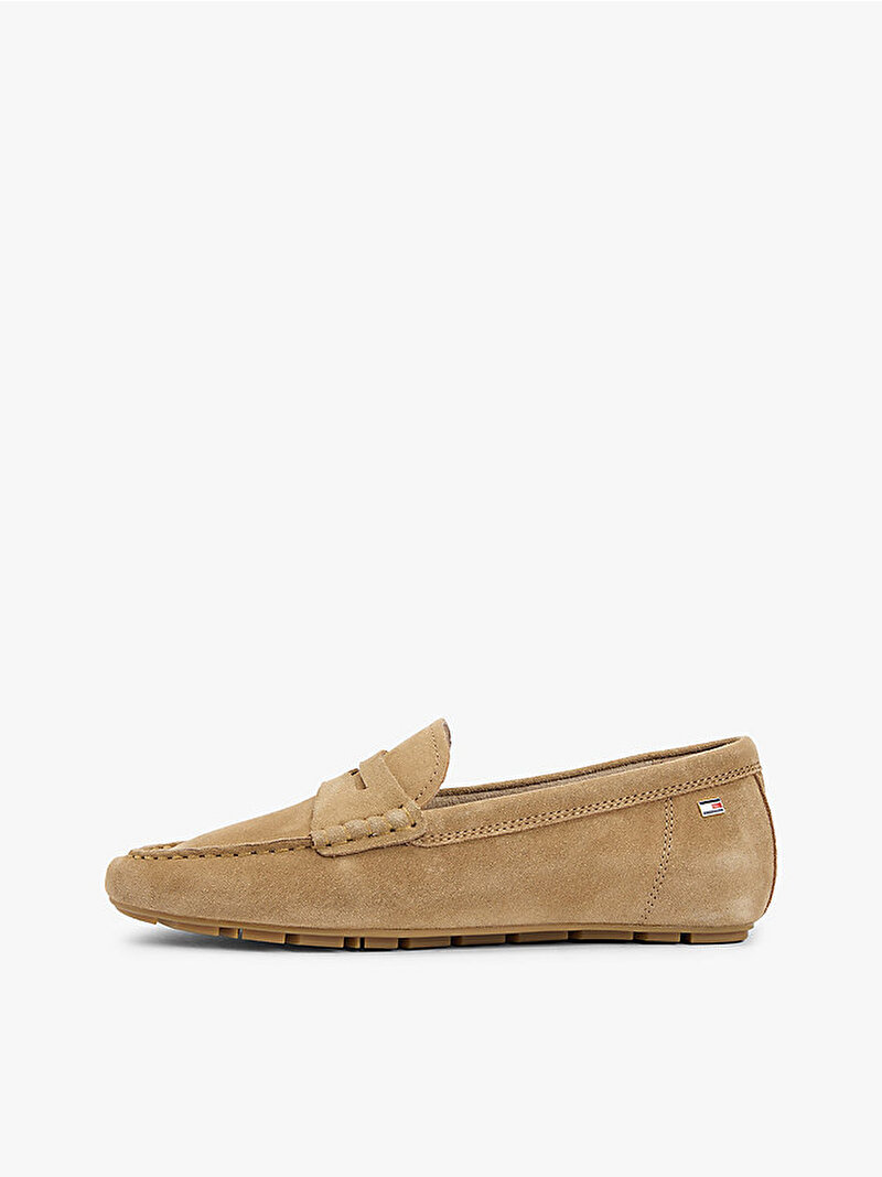 Kadın Flag Soft Süet Loafer Bej FW0FW08558RBC