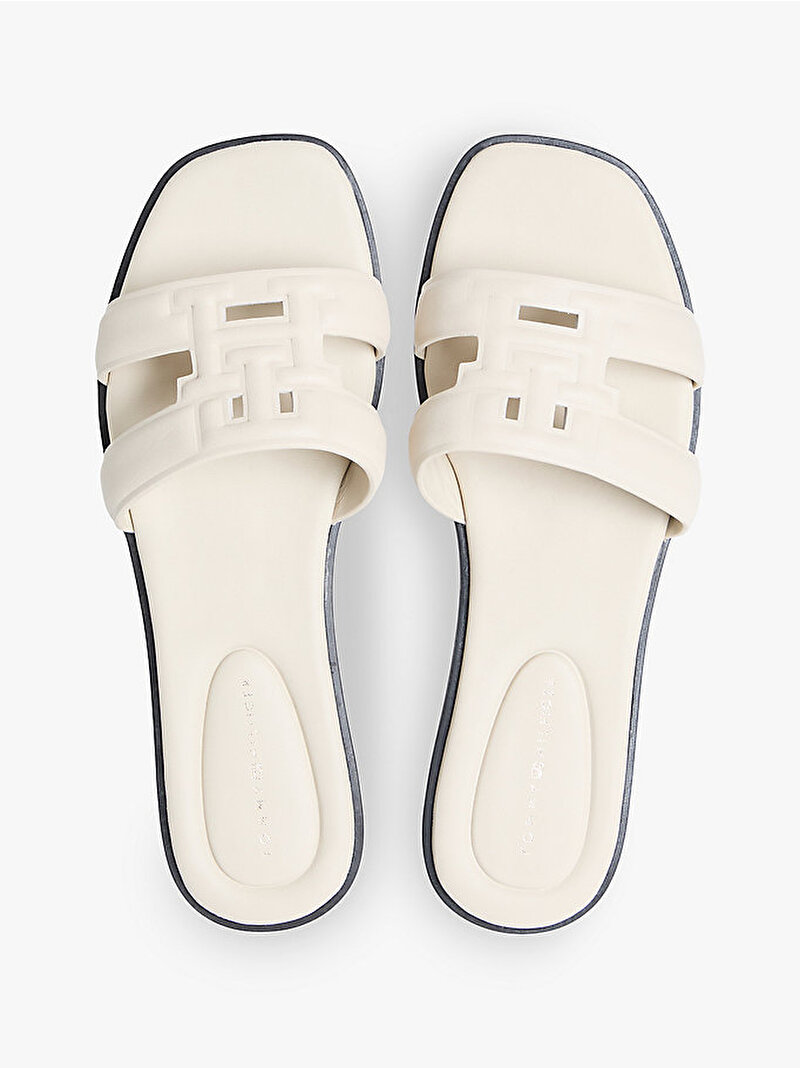 Kadın TH Logo Strap Mule Terlik Bej FW0FW08671ACI