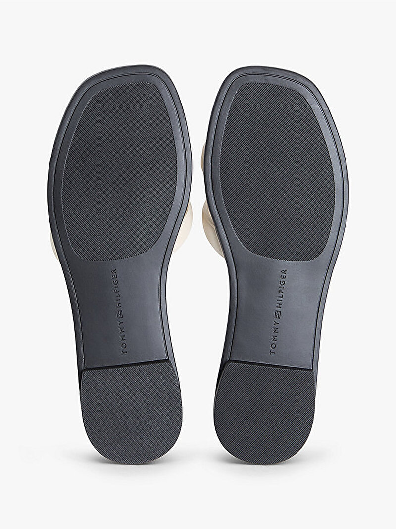 Kadın TH Logo Strap Mule Terlik Bej FW0FW08671ACI