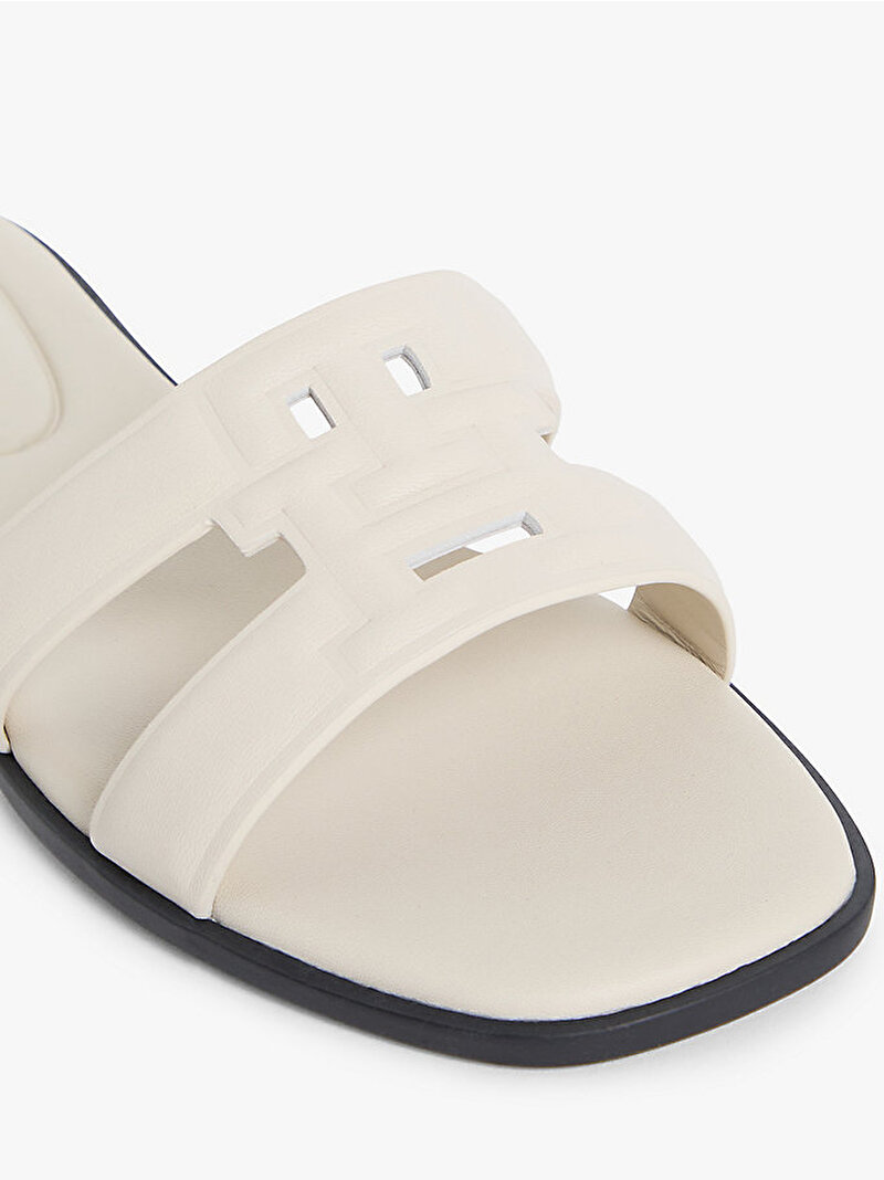 Kadın TH Logo Strap Mule Terlik Bej FW0FW08671ACI