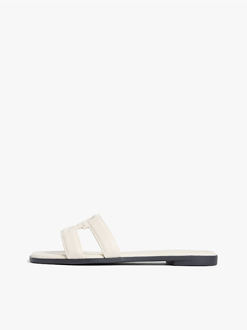 Kadın TH Logo Strap Mule Terlik Bej FW0FW08671ACI