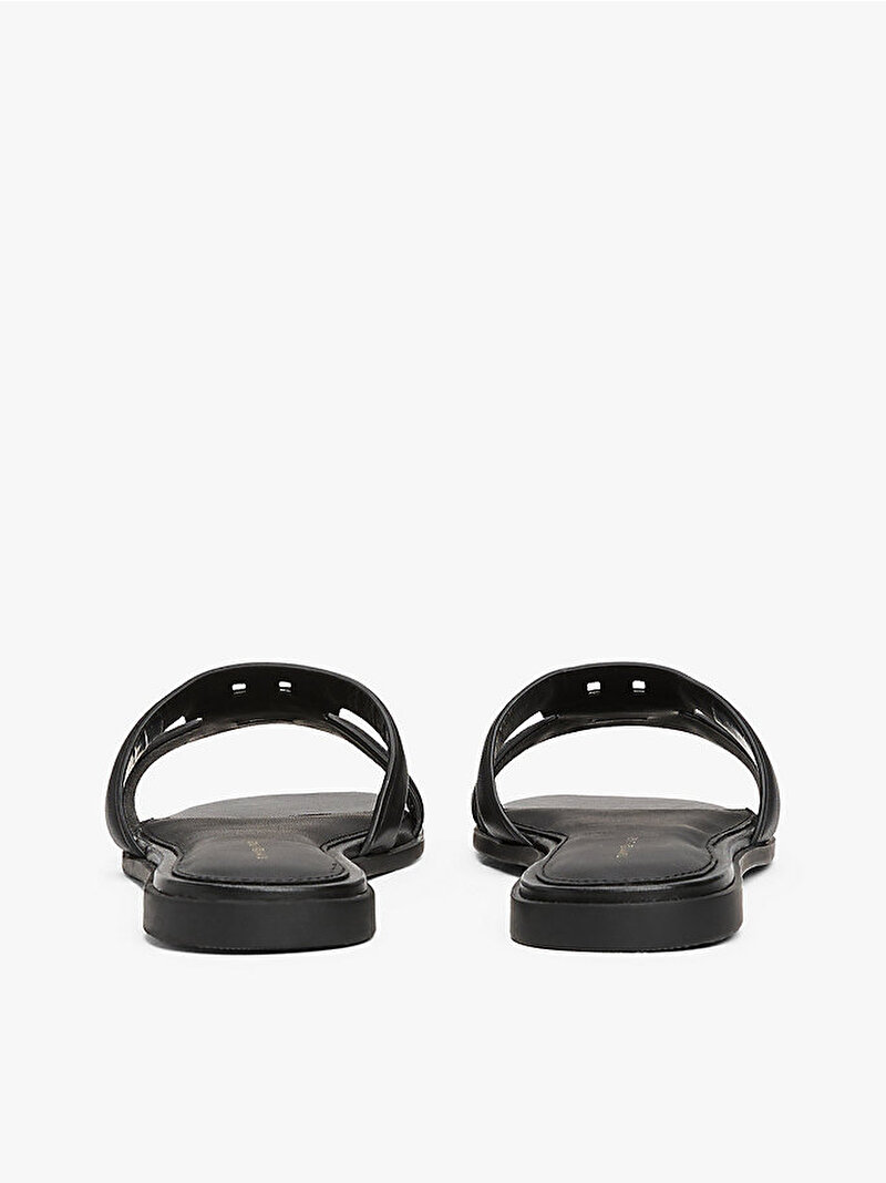 Kadın TH Logo Strap Mule Terlik Siyah FW0FW08671BDS