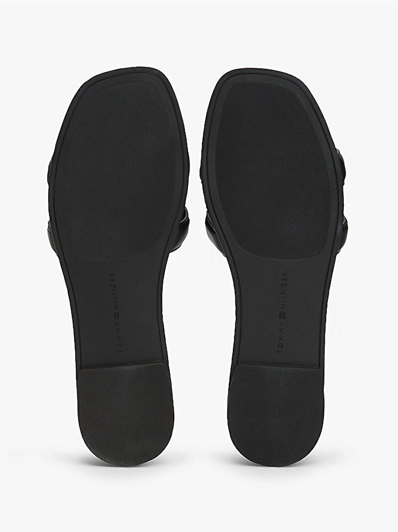 Kadın TH Logo Strap Mule Terlik Siyah FW0FW08671BDS