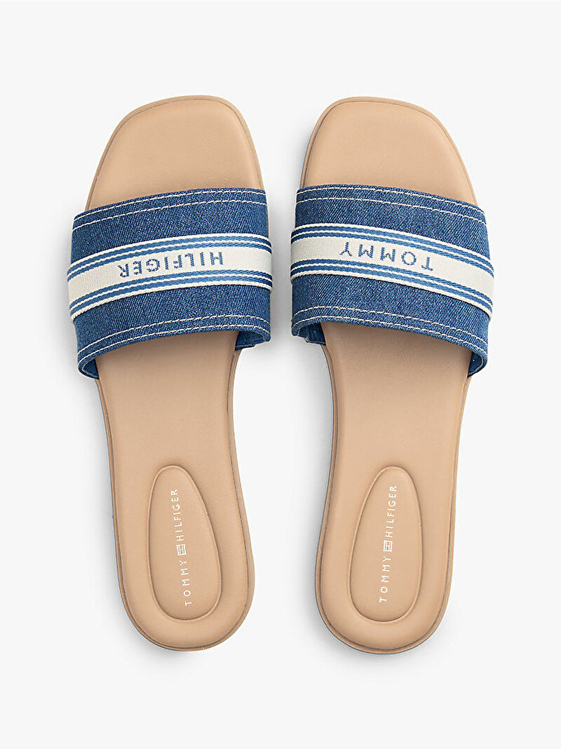 Kadın Flat Mule Webbing Terlik Mavi FW0FW092171CD