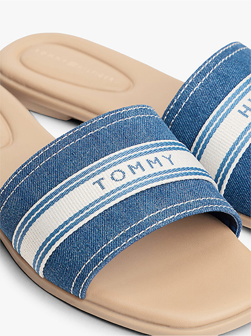 Kadın Flat Mule Webbing Terlik Mavi FW0FW092171CD