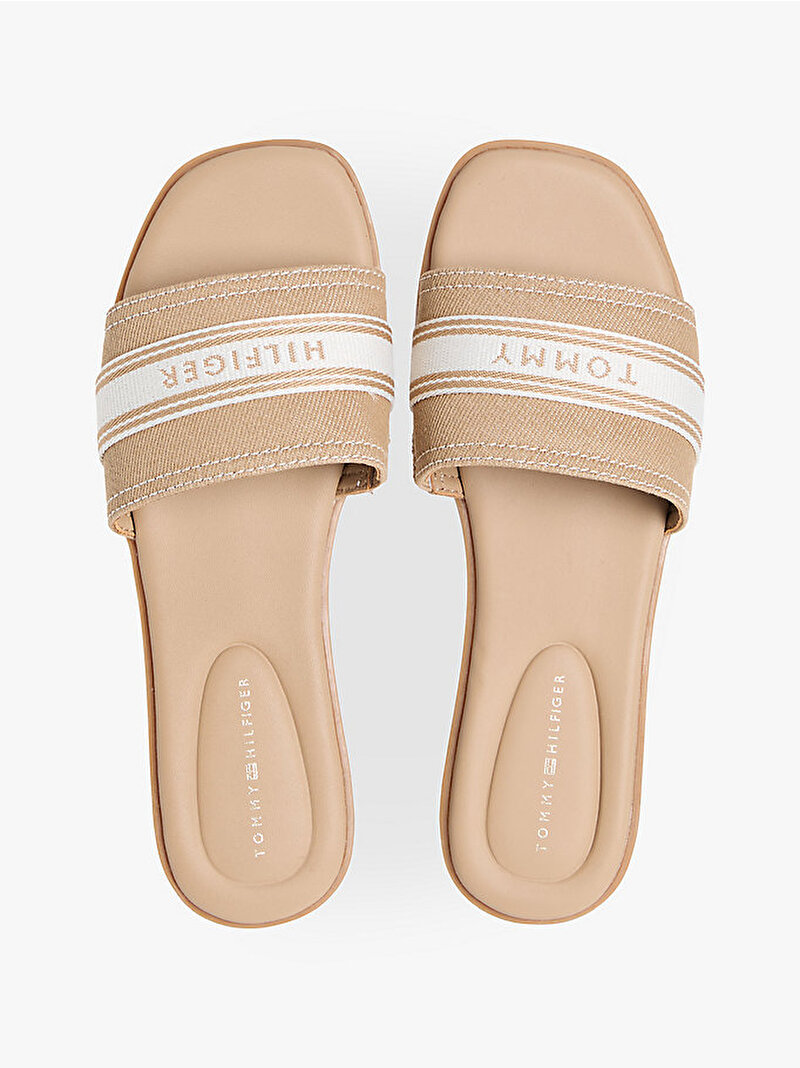 Kadın Flat Mule Webbing Terlik Bej FW0FW09217RBC