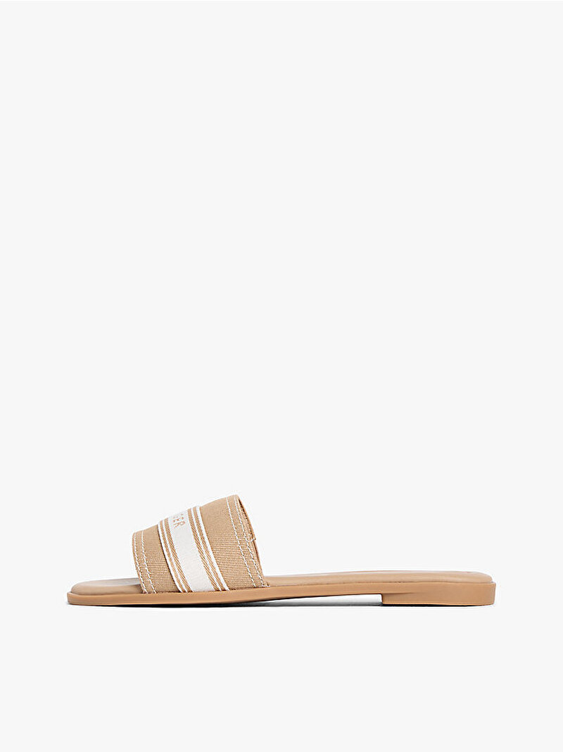 Kadın Flat Mule Webbing Terlik Bej FW0FW09217RBC