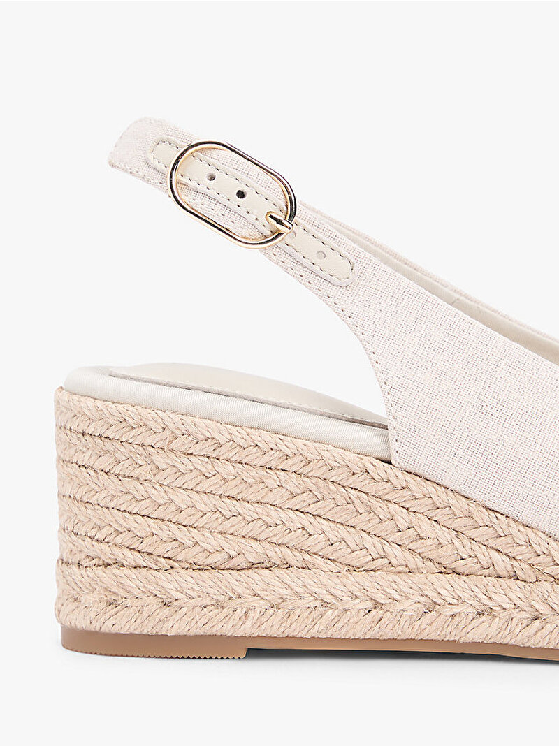 Kadın Mid Wedge Espadril Topuklu Ayakkabı Bej FW0FW09228ACI