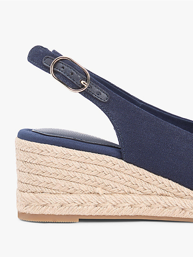 Kadın Mid Wedge Espadril Topuklu Ayakkabı Lacivert FW0FW09228DW6