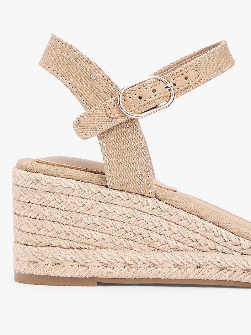 Kadın Mid Wedge Espadril Topuklu Ayakkabı Bej FW0FW09230RBC