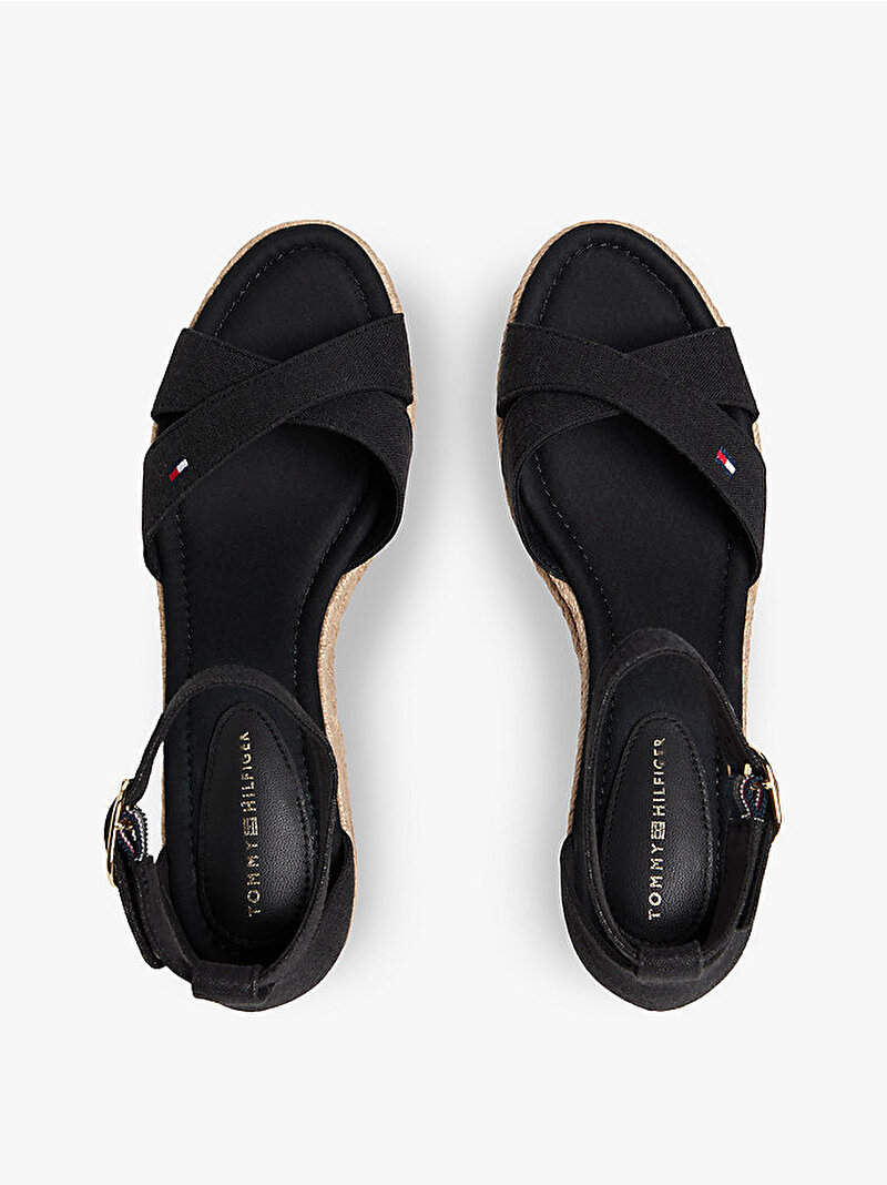 Kadın Mid Wedge Espadril Topuklu Ayakkabı Siyah FW0FW09332BDS