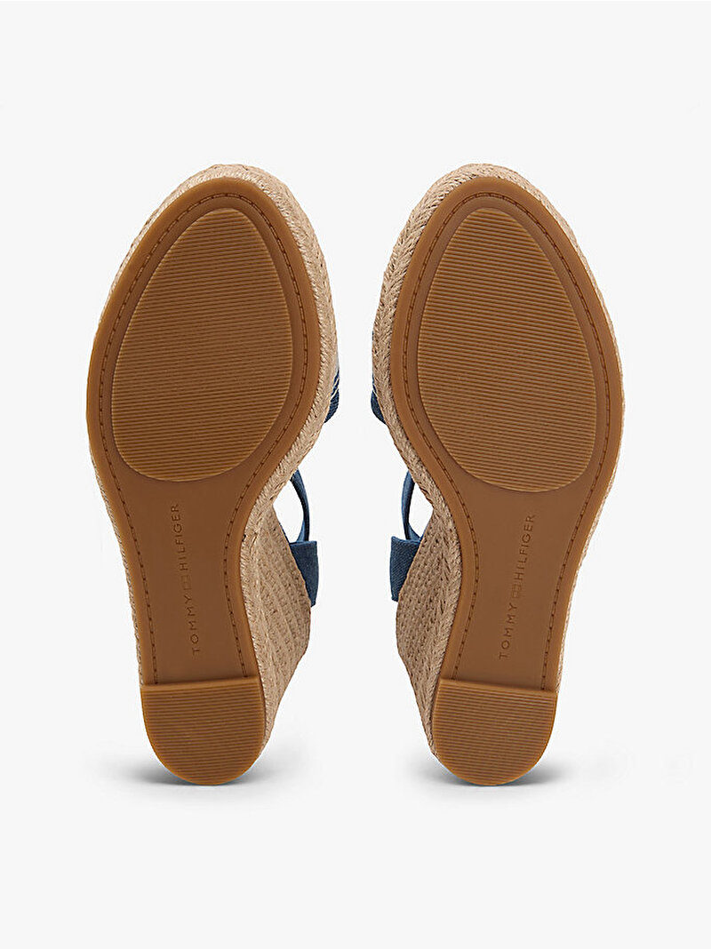 Kadın High Wedge Espadril Topuklu Ayakkabı Mavi FW0FW093421CD