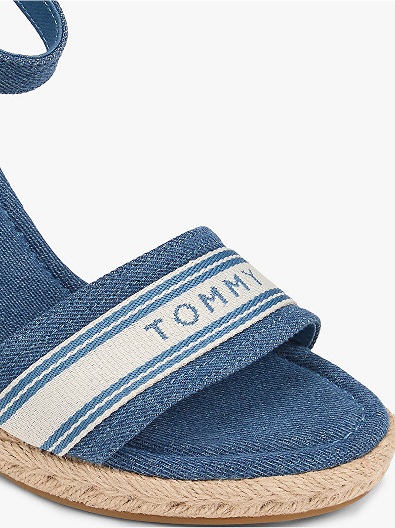 Kadın High Wedge Espadril Topuklu Ayakkabı Mavi FW0FW093421CD