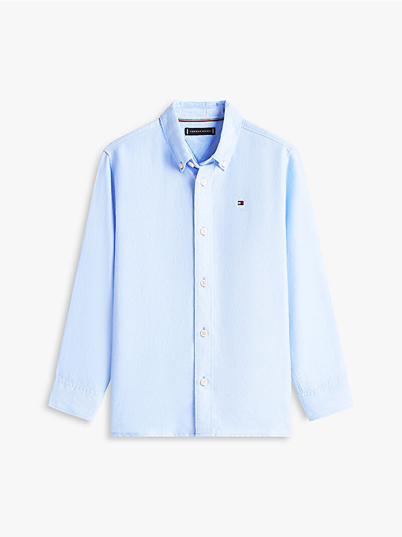 Erkek Çocuk Linen Blend Relaxed Gömlek Mavi KB0KB09550C3Q