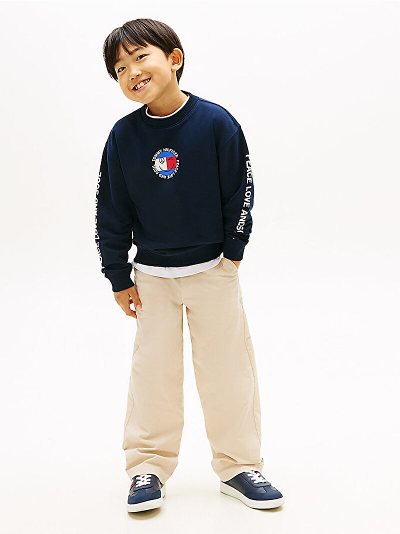Erkek Çocuk Fun Flag Graphic Sweatshirt Lacivert KB0KB10258C1G