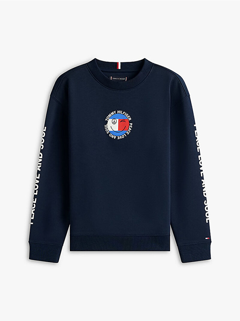 Erkek Çocuk Fun Flag Graphic Sweatshirt Lacivert KB0KB10258C1G