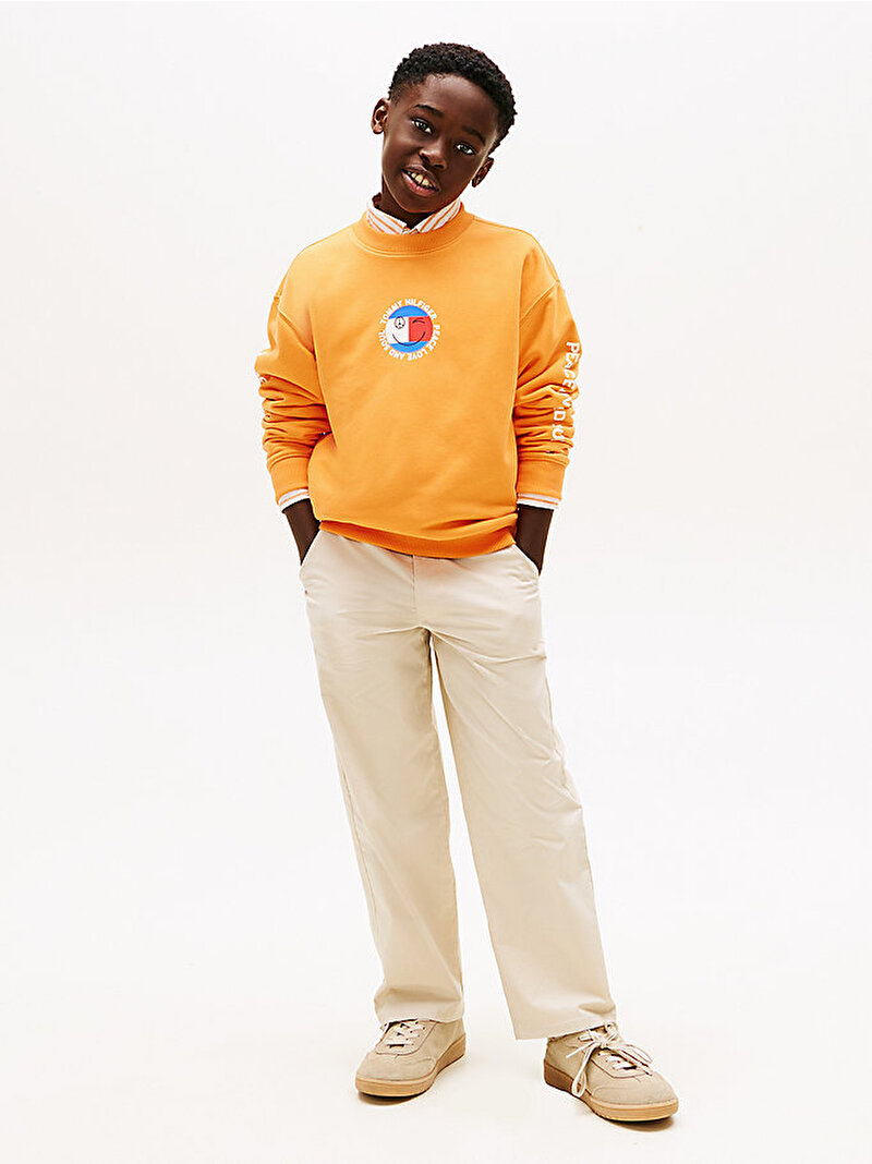 Erkek Çocuk Fun Flag Graphic Sweatshirt Turuncu KB0KB10258SD2