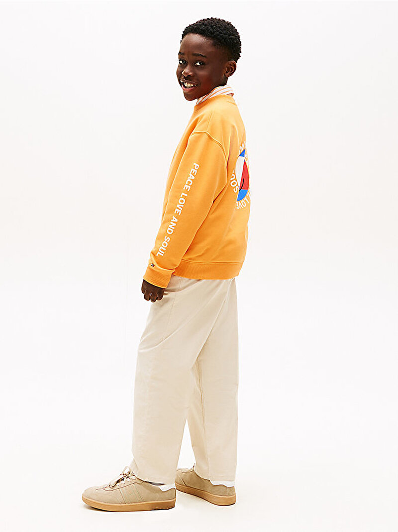 Erkek Çocuk Fun Flag Graphic Sweatshirt Turuncu KB0KB10258SD2