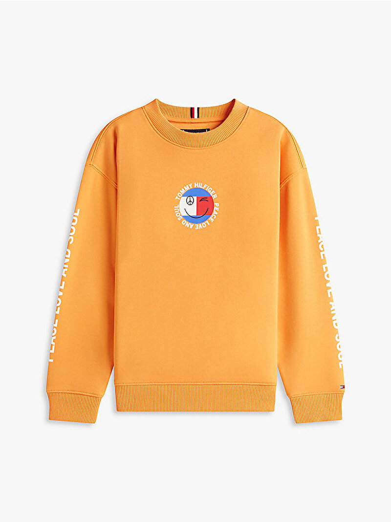 Erkek Çocuk Fun Flag Graphic Sweatshirt Turuncu KB0KB10258SD2