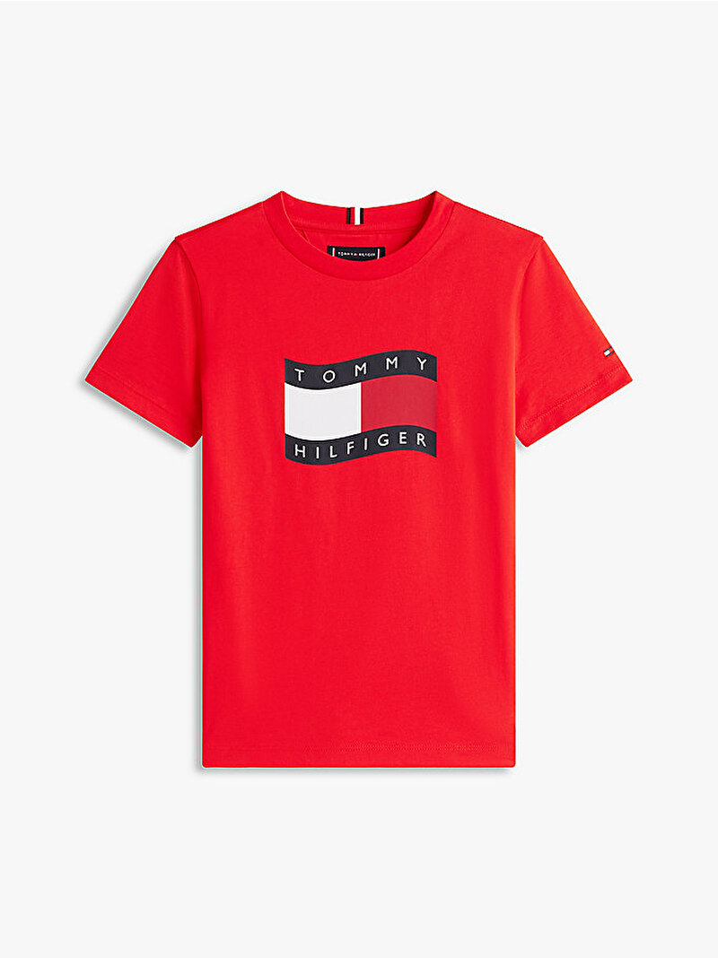 Erkek Çocuk Wavy Flag T-shirt Kırmızı KB0KB10275XL8