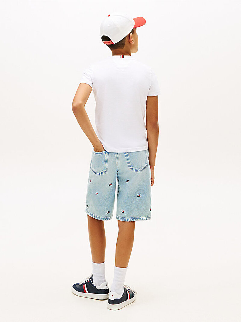 Erkek Çocuk Wavy Flag T-shirt Beyaz KB0KB10275YBR
