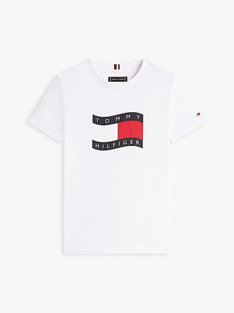 Erkek Çocuk Wavy Flag T-shirt Beyaz KB0KB10275YBR