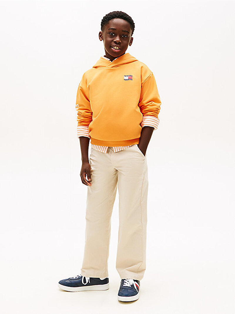 Erkek Çocuk Wavy Flag Hoodie Turuncu KB0KB10319SD2