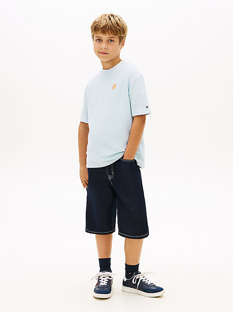 Erkek Çocuk TH Jersey T-shirt Mavi KB0KB10388CYR