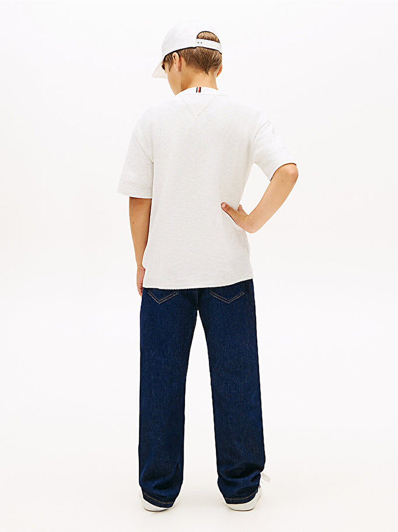 Erkek Çocuk TH Jersey T-shirt Ekru KB0KB10388YBL