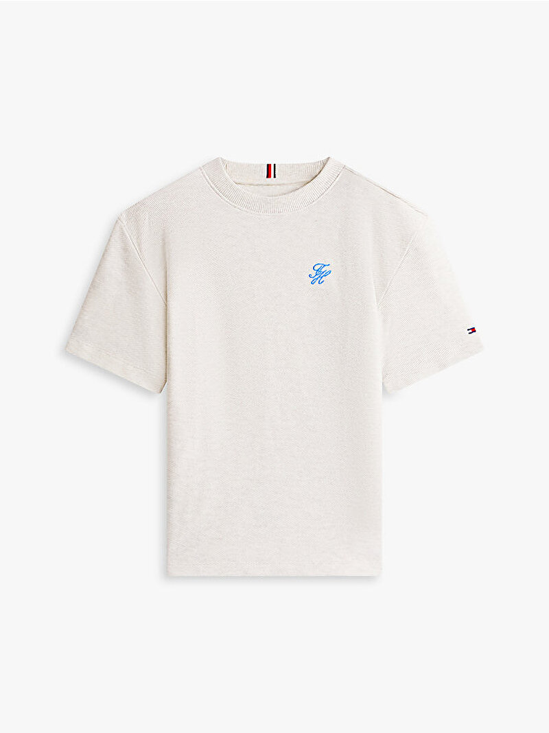 Erkek Çocuk TH Jersey T-shirt Ekru KB0KB10388YBL