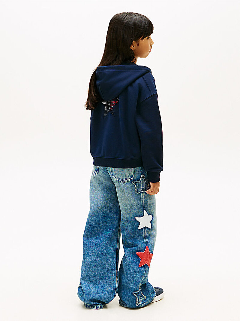 Kız Çocuk Star Zip Through Hoodie Lacivert KG0KG09129C1G