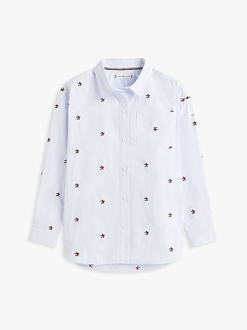 Kız Çocuk Striped Star Gömlek Mavi KG0KG09306C3Q
