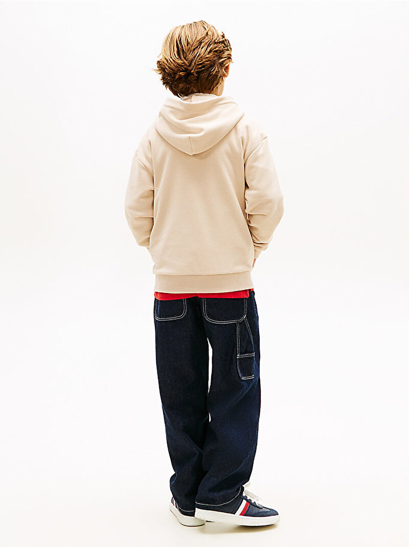 Çocuk Unisex Mini Corp Zip Through Sweatshirt Bej KS0KS00726ACI