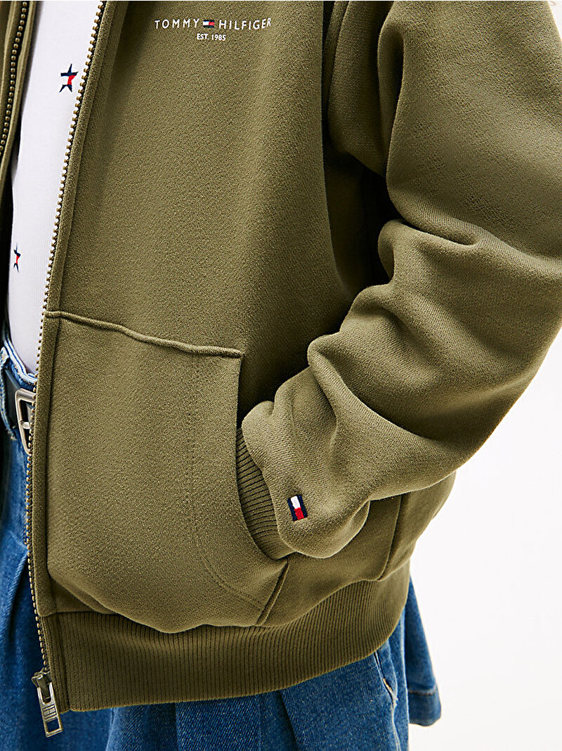 Çocuk Unisex Mini Corp Zip Through Sweatshirt Yeşil KS0KS00726PLI