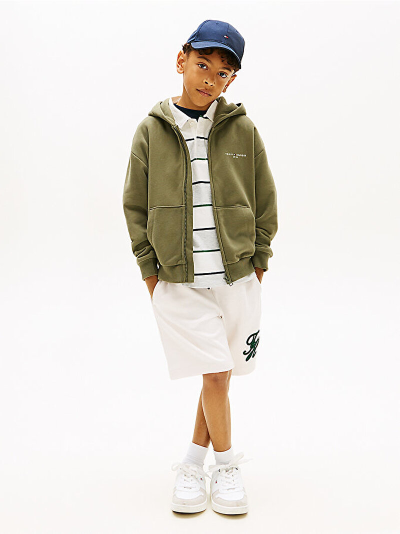 Çocuk Unisex Mini Corp Zip Through Sweatshirt Yeşil KS0KS00726PLI