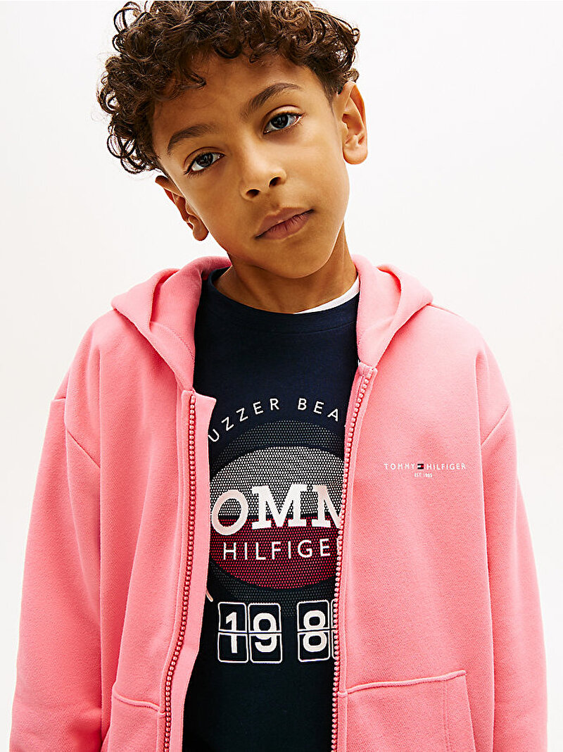 Çocuk Unisex Mini Corp Zip Through Sweatshirt Pembe KS0KS00726TIE