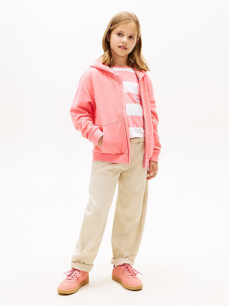 Çocuk Unisex Mini Corp Zip Through Sweatshirt Pembe KS0KS00726TIE