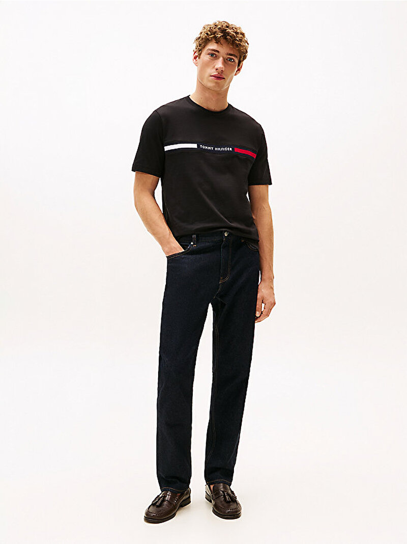 Erkek Hilfiger Chest Inser T-shirt Siyah MW0MW36498BDS