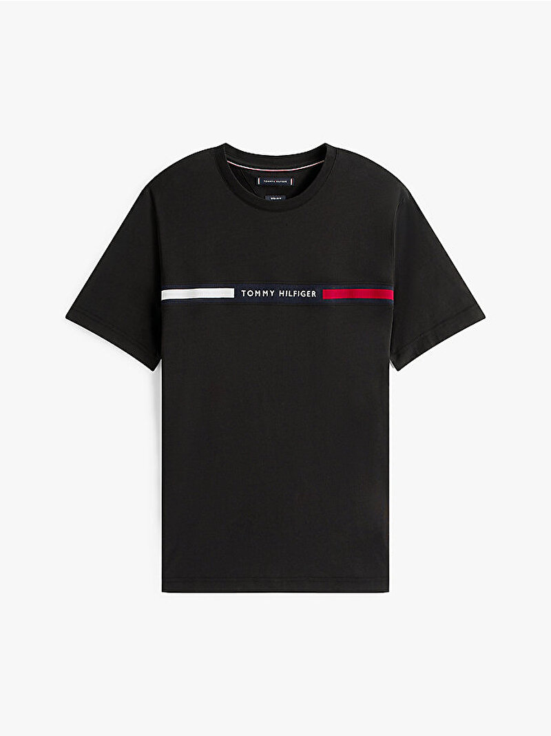 Erkek Hilfiger Chest Inser T-shirt Siyah MW0MW36498BDS