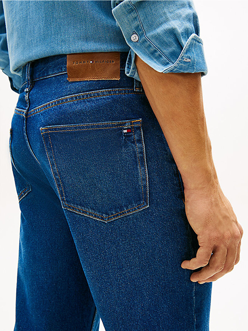 Erkek Relaxed Straight Jean Pantolon Mavi MW0MW423281BN