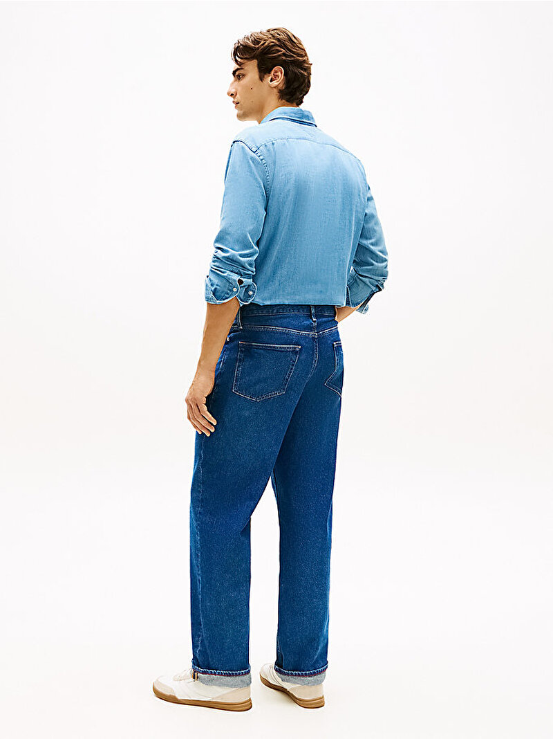Erkek Relaxed Straight Jean Pantolon Mavi MW0MW423281BN