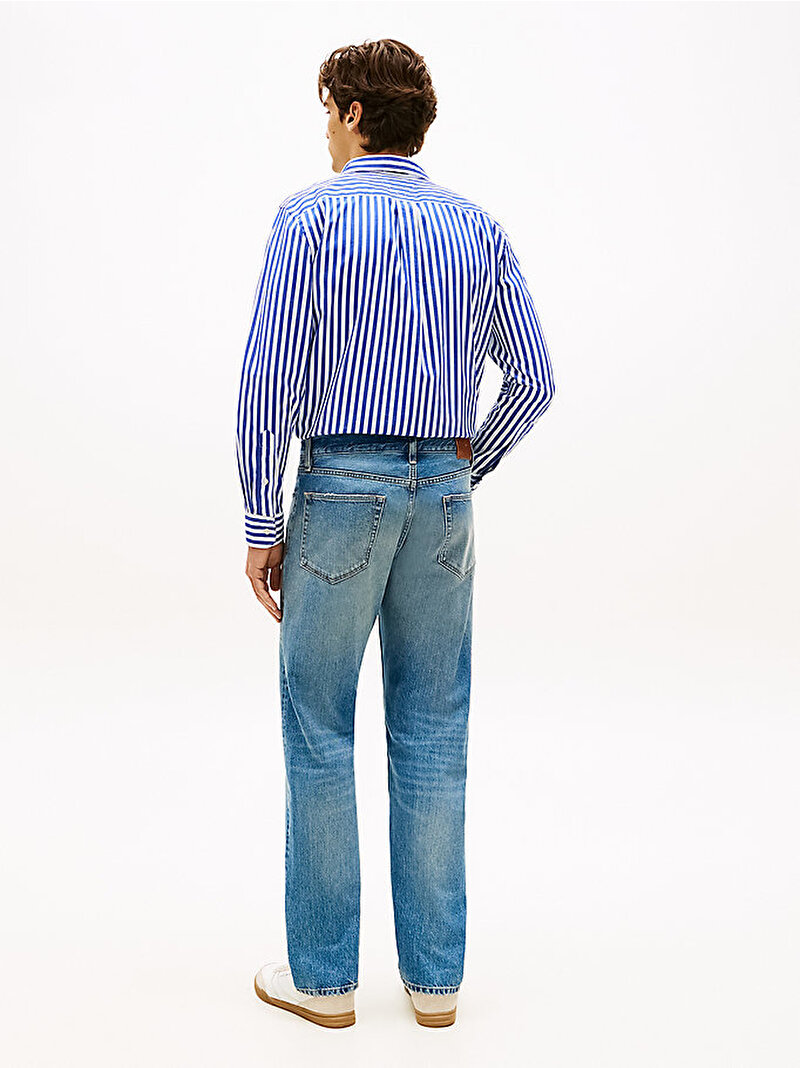 Erkek Relaxed Straight Jean Pantolon Mavi MW0MW423291AC