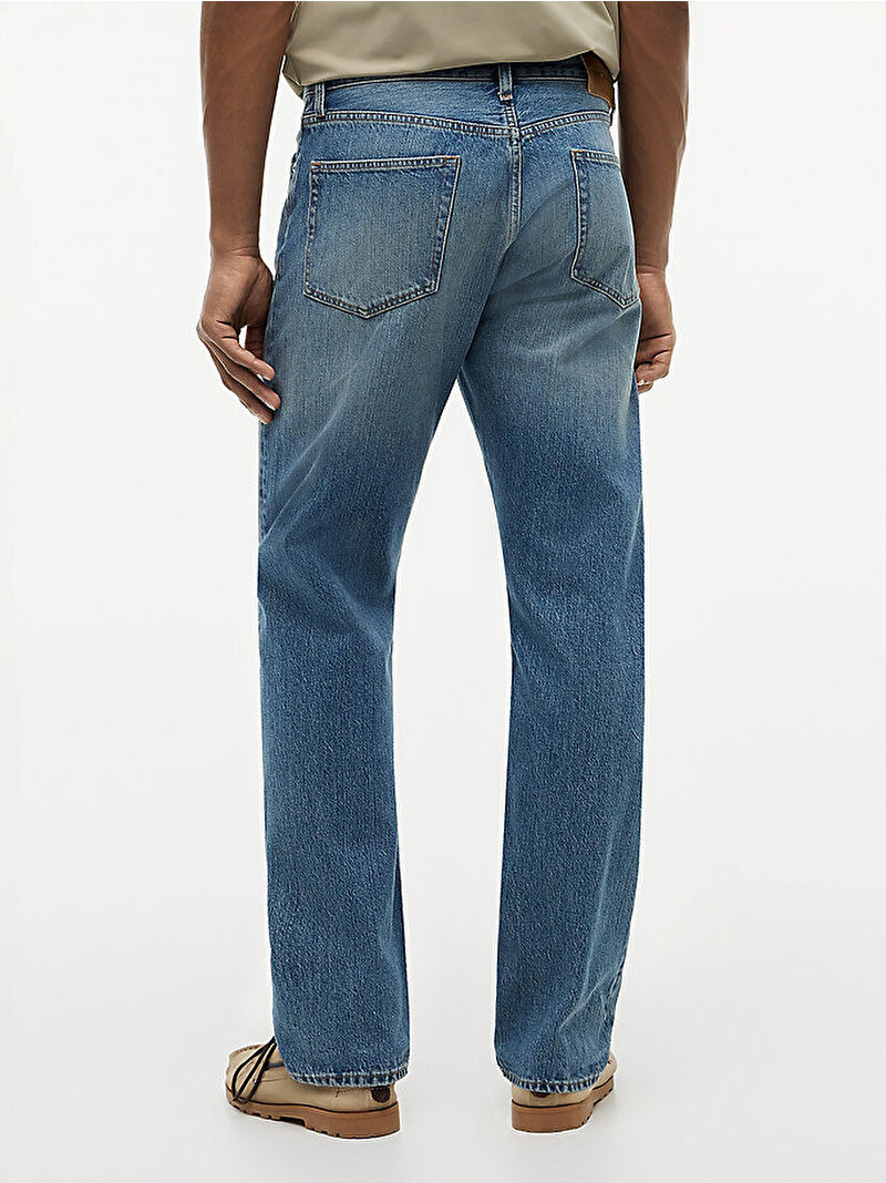 Erkek Relaxed Straight Jean Pantolon Mavi MW0MW423301BM