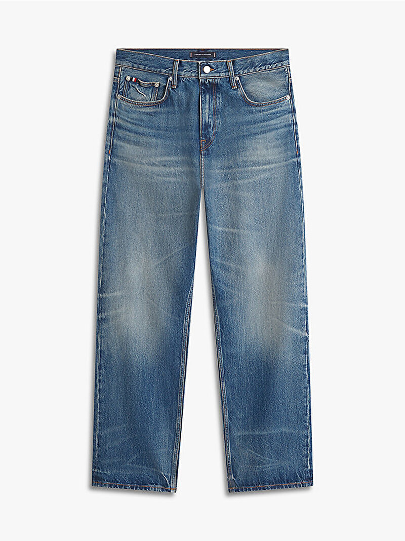 Erkek Relaxed Straight Jean Pantolon Mavi MW0MW423301BM